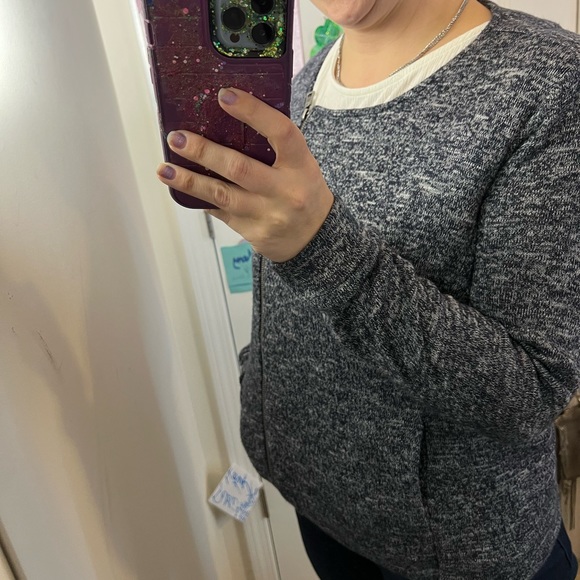 NAVY BLUE HEATHERED LIGHT TWO BY VINCE CAMUTO M MEDIUM BLAZER JACKET SWEATER EUC - Picture 14 of 15